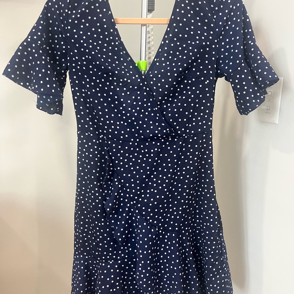 Navy Polka Dot Dress